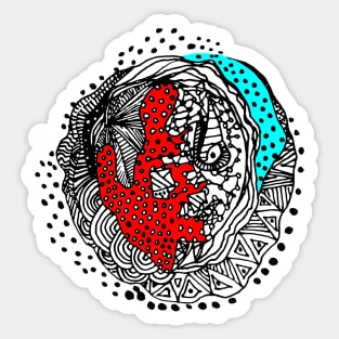 Geometric Earth 3D colors Sticker